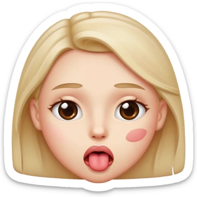 a blushing face with a tongue out and eyes crossed over sticker
