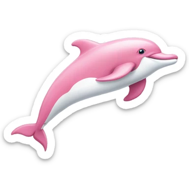 Pink dolphin wearing necklace  sticker