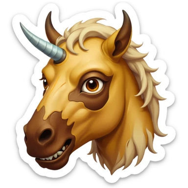 aesthetic brilliant divine lighting, oil paint  -  hieronymus bosch phantasmagoric mutated evil centaur sticker