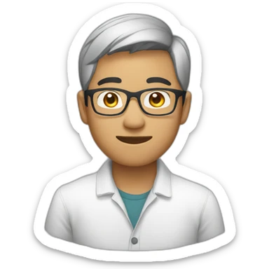 southeast asian male with glasses sticker