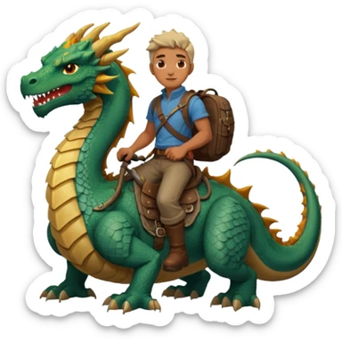 man riding earth elemental dragon sticker
