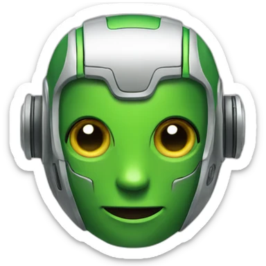 Chat bot green and looks like robot sticker