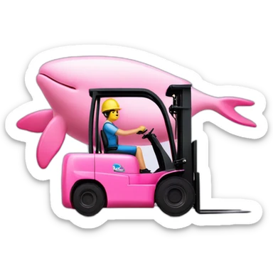 Pink Dolphin drive a Pink Forklift sticker