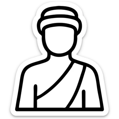 Mene as a simple, modern icon, minimal lines, clear silhouette, suitable for app or website use sticker