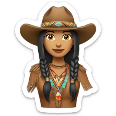 native american cowgirl sticker
