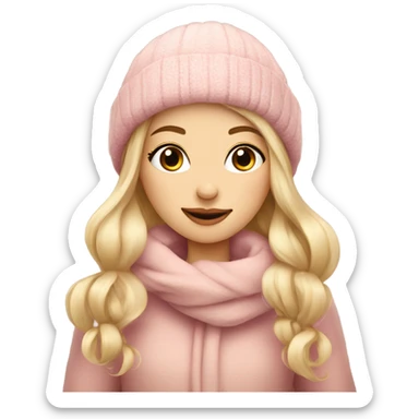 cozy beautiful finnish blond winter girl brown pink sticker