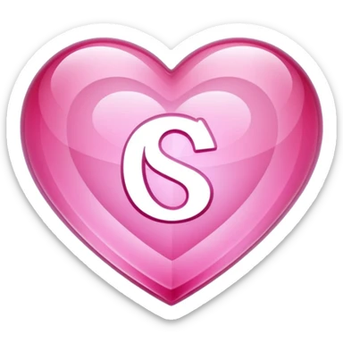 Pink heart shaped crystal with a $ carved in the center of the crystal. sticker