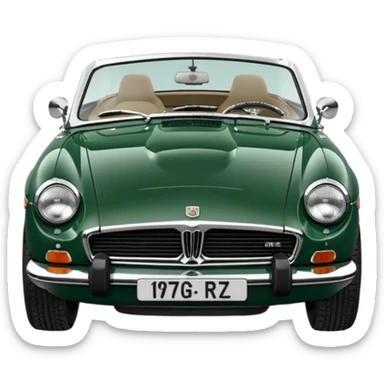 1977 British racing green Mgb roadster chrome bumper wire wheels reg plate YGR 151R  sticker
