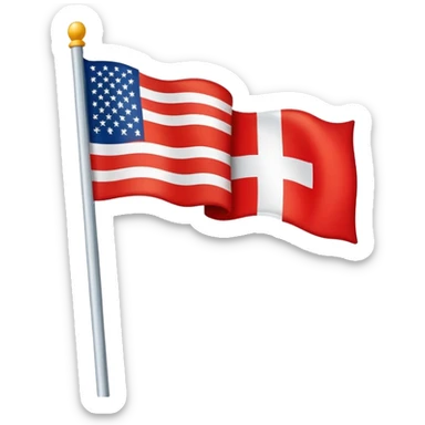 Flag but it’s half Swiss and half american sticker