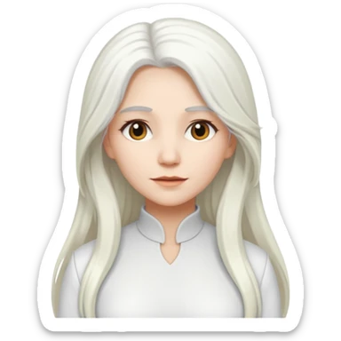 The Good Witch from The Land of Oz with long white hair, white outfit sticker