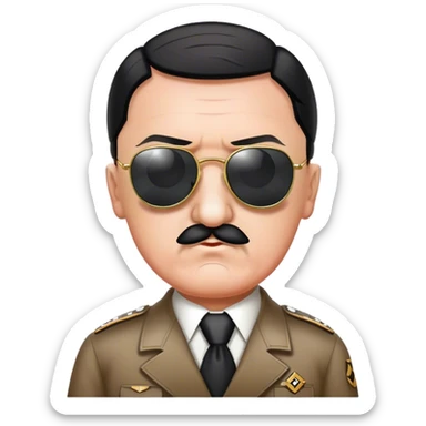 Hitler with sunglasses and a swastika  sticker