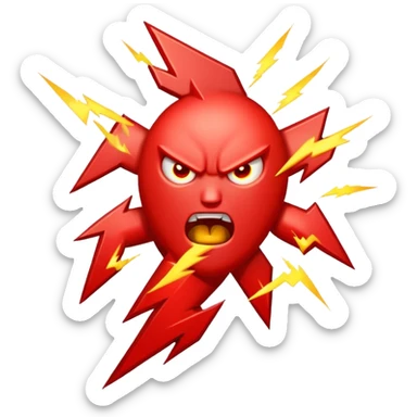 Rayos sentellas con furia rojo que exprese molesta con rayos sticker