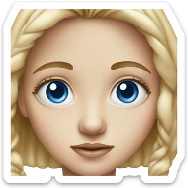 realistic portrait of girl blue eyes sticker