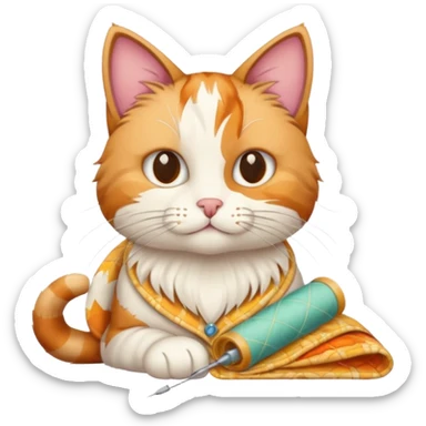 Cat Quilting sticker