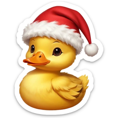 Un patito con gorro navideño sticker