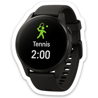 smartwatch con modalità attiva di tennis che segna 2 ore di tennis, REALISTICA 4K sticker