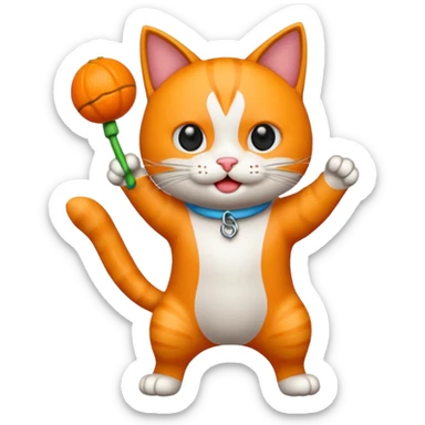 haz un emoji de un gato dando vueltas sticker