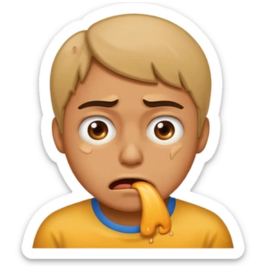 Disgust - strong feeling of revulsion or aversion -  about to vomit sticker