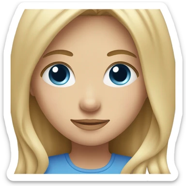 Mom with brown hair & blue eyes hugging daughter with blonde hair & blue eyes sticker