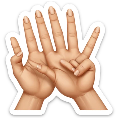 Manos con el dedo del medio y el anular cursados sticker