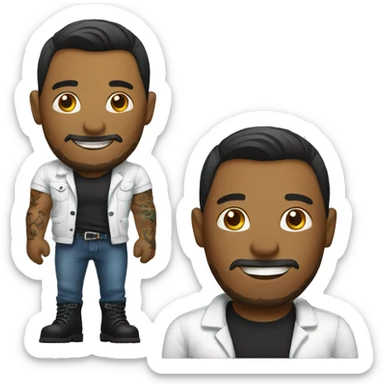 male tattoo artist with boots sticker