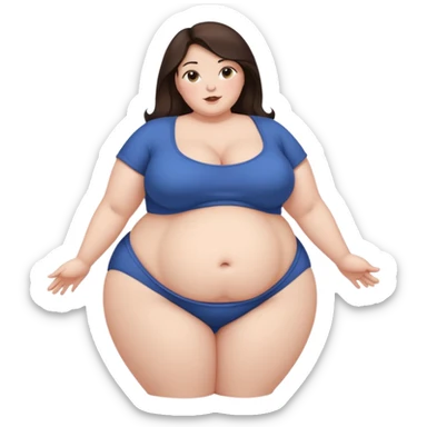 600 pound ssbbw. Full body. Dark Brown hair, belly fully shown, white woman sticker