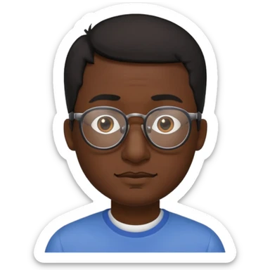 Emoli hombre con lentes poco cabello negro y nariz grande sticker