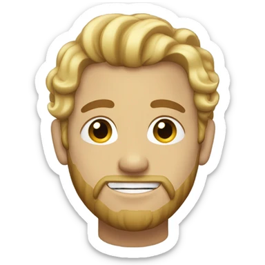blonde guy curly slightly longer hair beard and piercings sticker