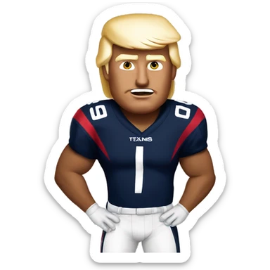 Donald trump wearing a Houston Texans jersey  sticker