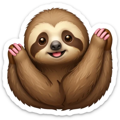 A sloth acting cute with ❤️ emojis sticker