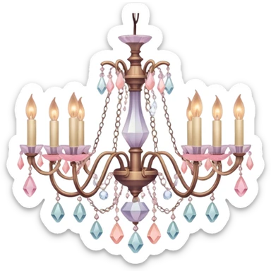 crystal pastel warm-colored romantic chandelier sticker