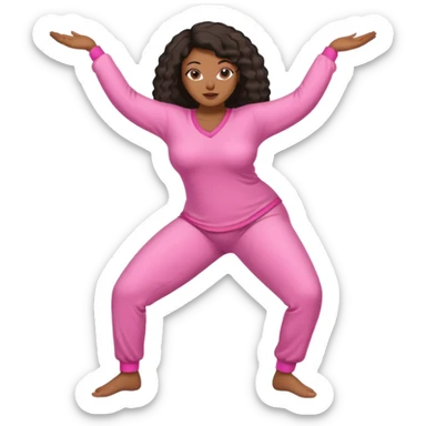 Black Woman with massive boobs and a massive ass twerking while wearing pink pajamas  sticker