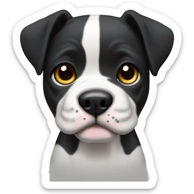 Black and white English staffordshire puppy full body sticker