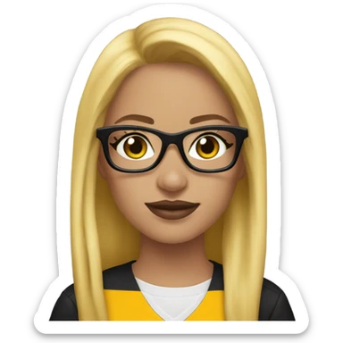 Steelers nfl girl long blonde glasses sticker
