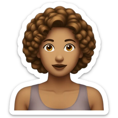 mulher morena de cabelo castanho escuro comprido sticker