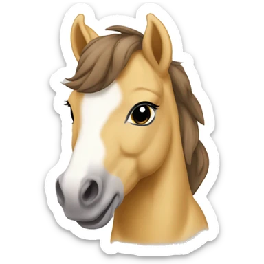 Piebald palomino yellow brown horse foal baby sticker