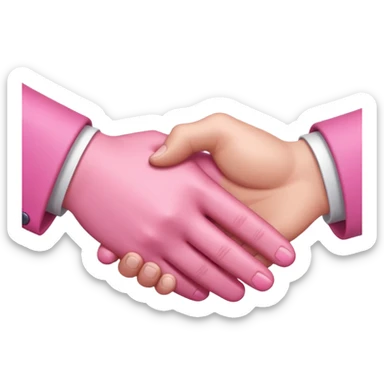 handshake pink hands sticker