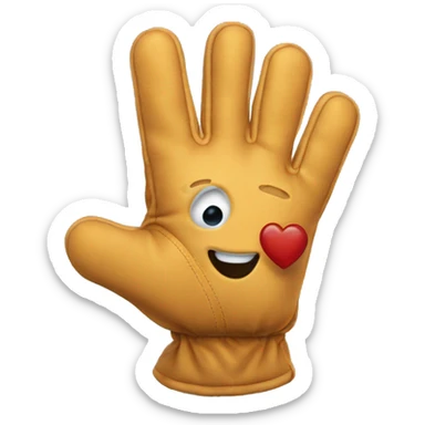 A ❤️ being caught by a glove sticker