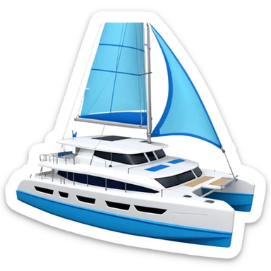make a 50ft catamaran lagoon styled faceing to the right  sticker
