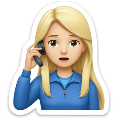 blonde cartoon girl long hair sports coach calling for a time out sticker