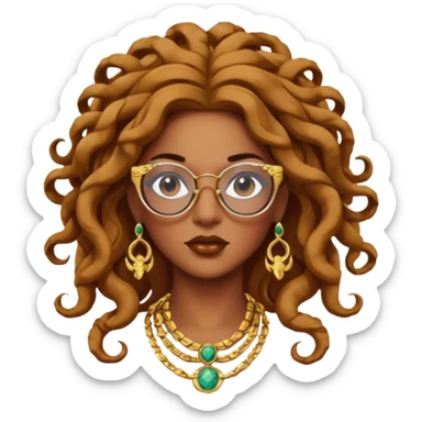 brownie Medusa Versace with glasses  sticker