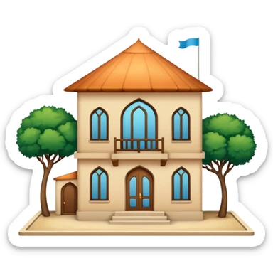 little city and small, ordinary, simple, home, Iranian-style, 1980  sticker