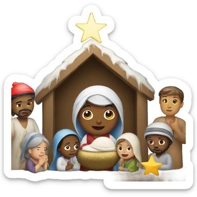 christmas nativity  sticker