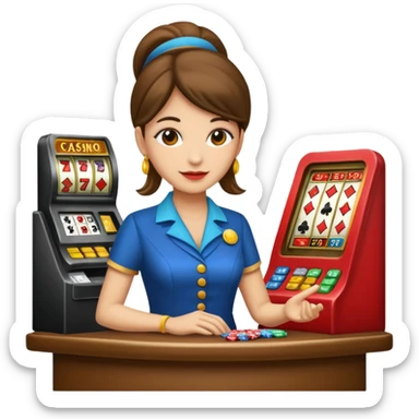 casino cashier woman sticker