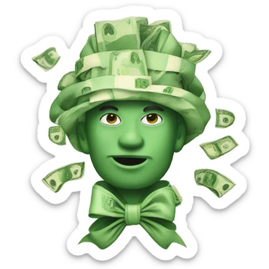 money with bows sticker