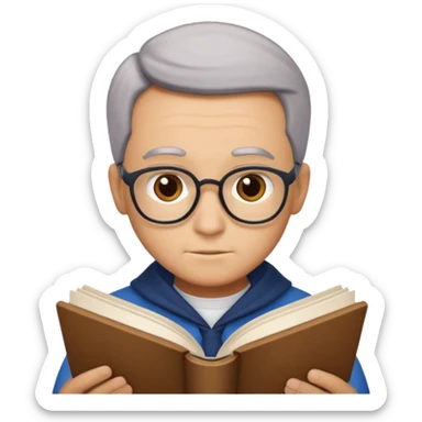 Coelho lendo livro sticker