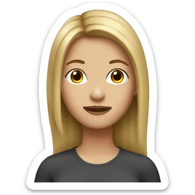 Girl with dirty blonde straight hair  sticker