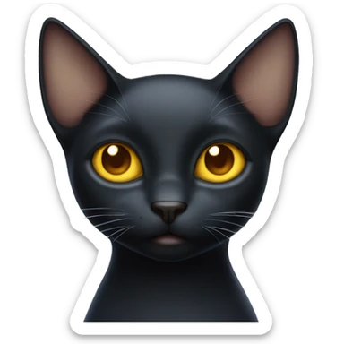Black cat withe yellow eyes and white cat with a brown spot on his nose and blue eyes, together sticker