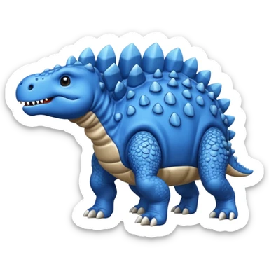 As un emoji de el dinosaurios ANQUILOSAURIO de perfil en color azul que sea bebe y tenga un efecto mas animado que sea mas animado y sin tantos picos pero que sea ANQUILOSAURIOno se parese a un ANQUILOSAURIO  sticker