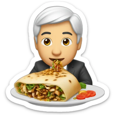 tokayev eating shawarma sticker